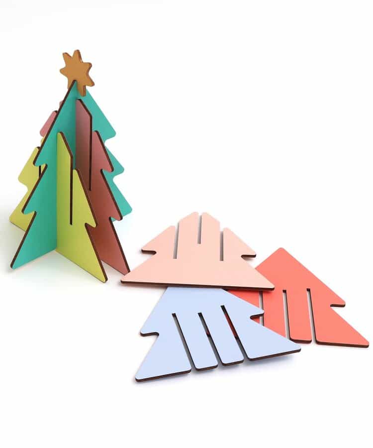 ★SALE★木製 組み立てカラフルクリスマスツリー_359231