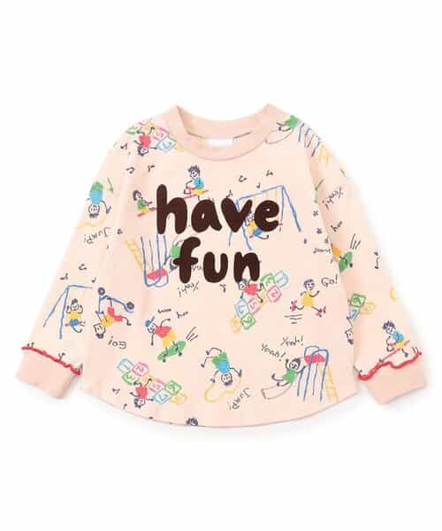 ★SALE★楽しく遊ぼう総柄長袖Tシャツ