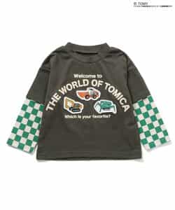 TOMICA働く車レイヤード風Tシャツ