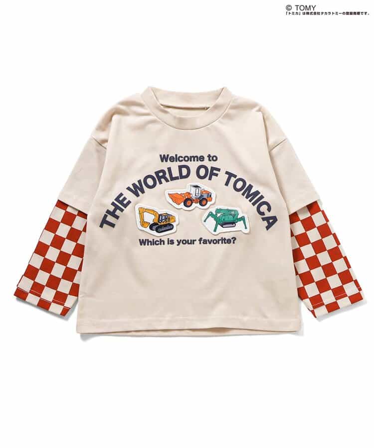 TOMICA働く車レイヤード風Tシャツ