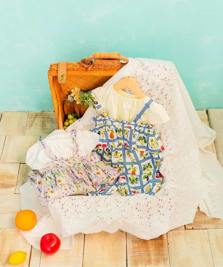 ★SALE★【リンク】フルーツ・ラベンダートップス＆サロペット  6分丈_928424