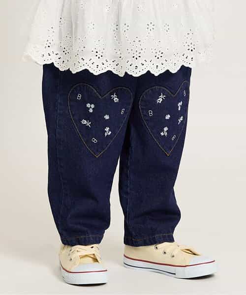 ハートパッチバレルパンツ  10分丈