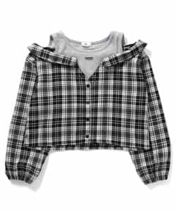 ★SALE★ドッキングチェックシャツ_724059