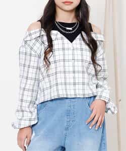 ★SALE★ドッキングチェックシャツ_724060
