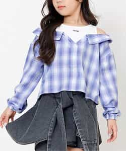 ★SALE★ドッキングチェックシャツ_724064