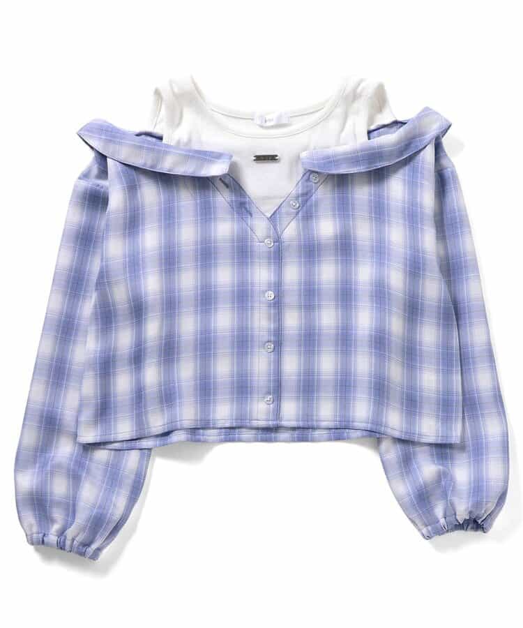 ★SALE★ドッキングチェックシャツ_724065