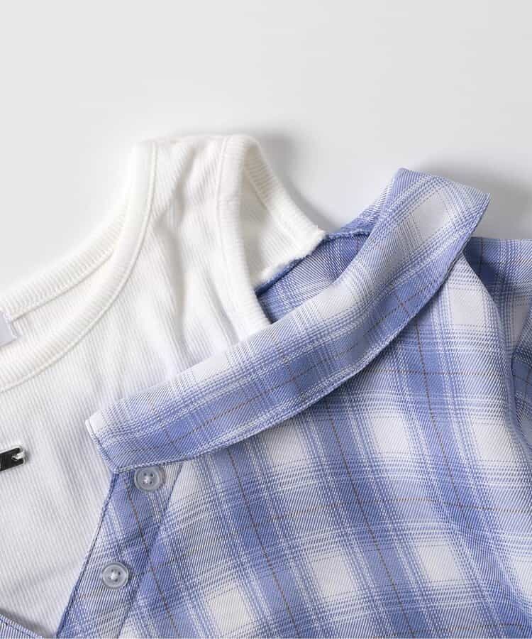 ★SALE★ドッキングチェックシャツ_724069