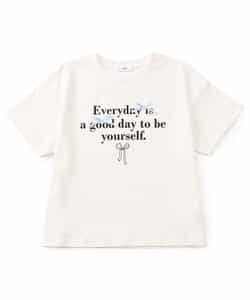 ★SALE★シルケット加工りぼん付きロゴTシャツ