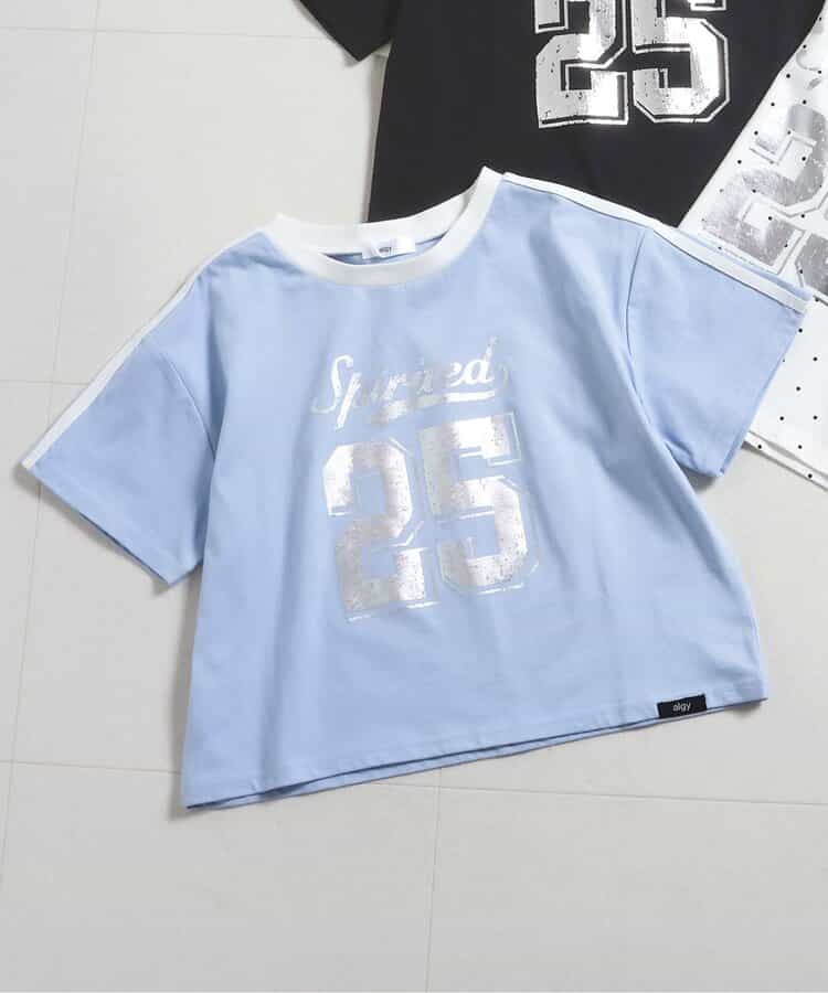袖ラインナンバリングTシャツ