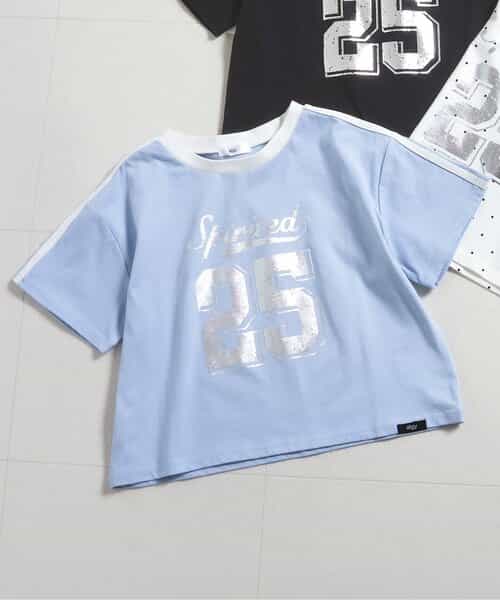 袖ラインナンバリングTシャツ