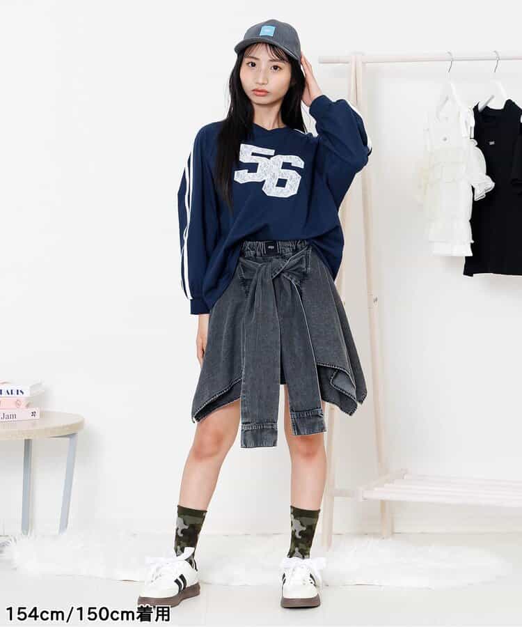 ★SALE★シャツ巻き風デニムキュロット_756536