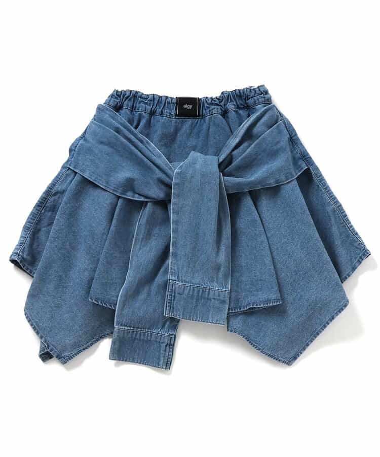 ★SALE★シャツ巻き風デニムキュロット_756540