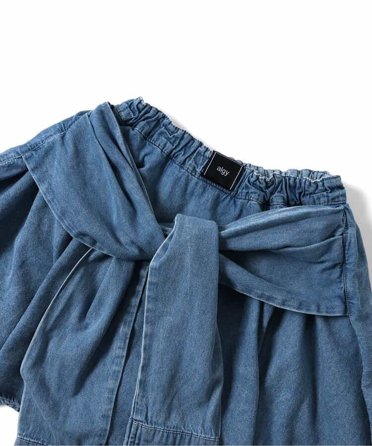 ★SALE★シャツ巻き風デニムキュロット_756542