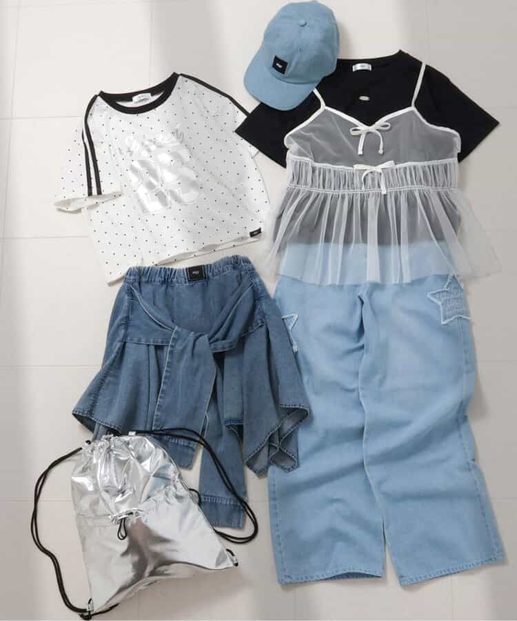 ★SALE★シャツ巻き風デニムキュロット_756550
