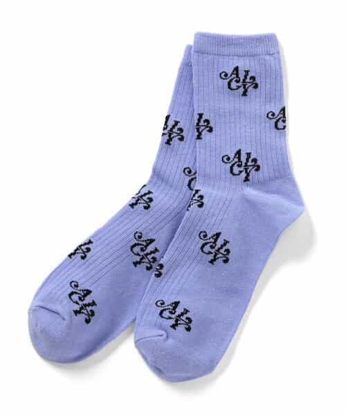 ★SALE★ロゴ総柄クルーソックス