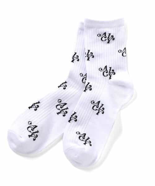 ★SALE★ロゴ総柄クルーソックス