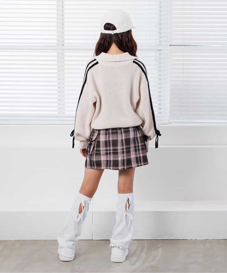 ラインりぼんニットカーデ_957584