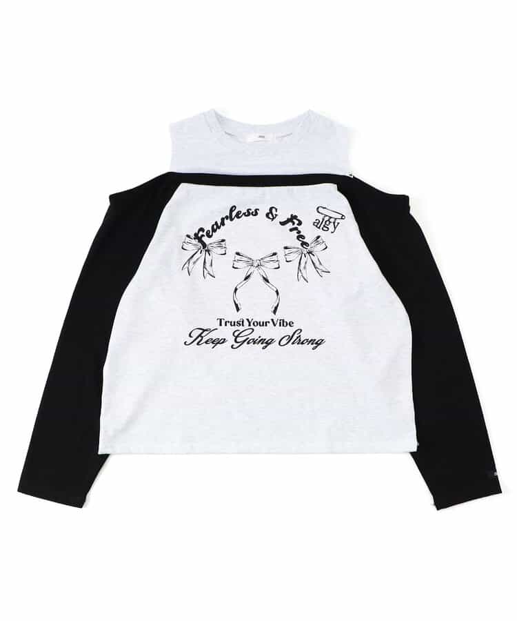 肩あきレイヤードロンT