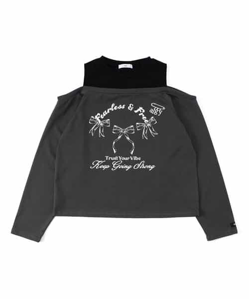 肩あきレイヤードロンT
