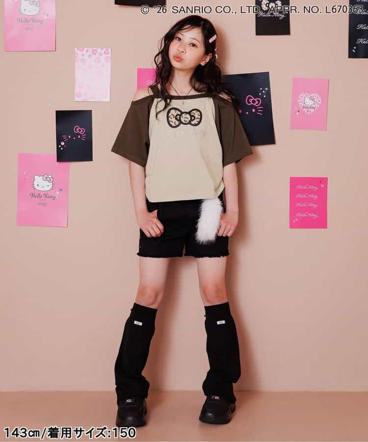 【ハローキティ】ギャルオフショル風Tシャツ_908790