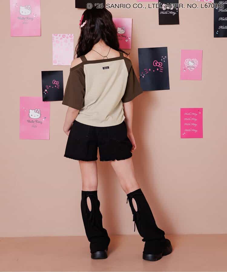 【ハローキティ】ギャルオフショル風Tシャツ_908791