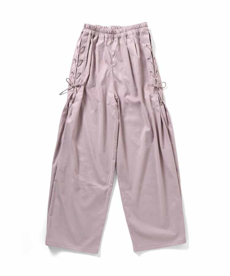 サイドレースアップワイドパンツ