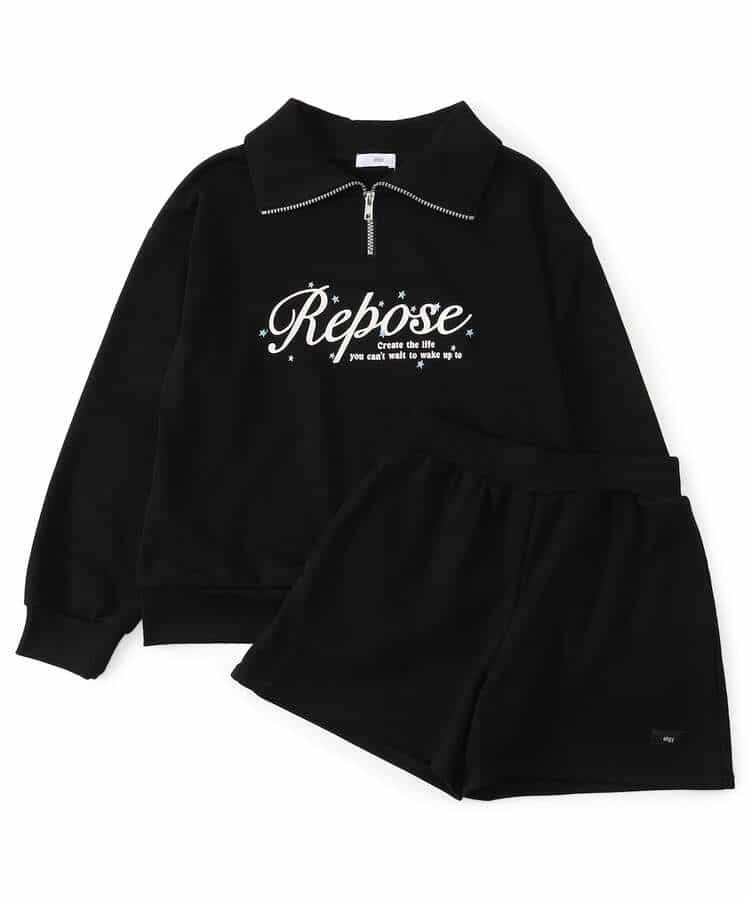 ハーフジップ裏毛セットアップ_968118