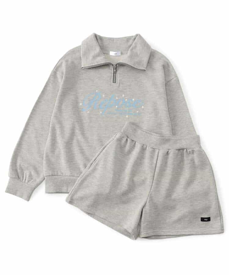 ハーフジップ裏毛セットアップ