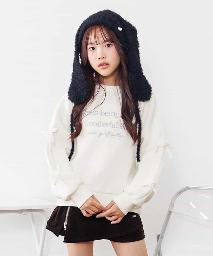 ★SALE★ダンボール袖ラインりぼんトレーナー