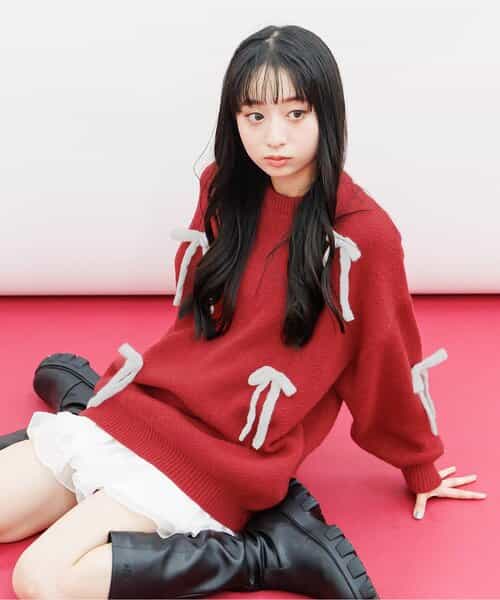 ★SALE★ニットりぼんミニワンピ