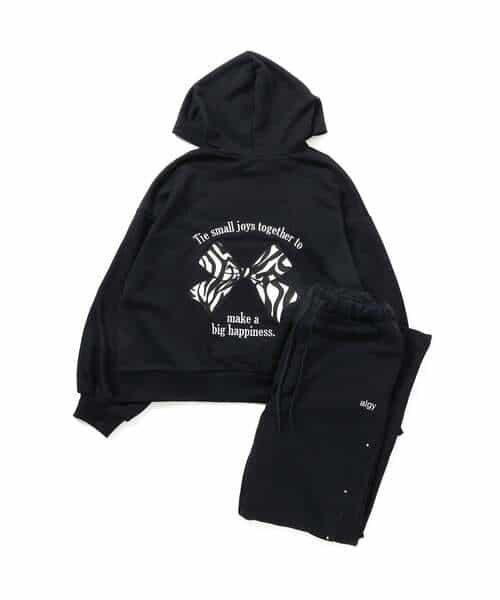 りぼんアップリケ裏毛セットアップ