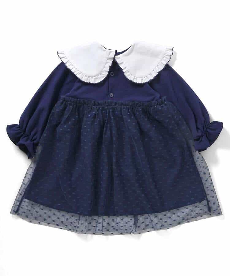 【フォーマル】ビック衿チュールワンピース_977386