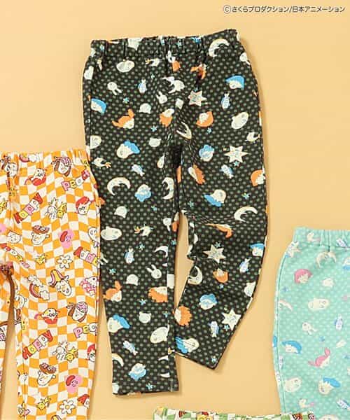 ★SALE★ちびまる子ちゃんコラボ 総柄DAISUKI パンツ 9分丈