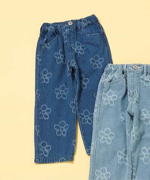 ★SALE★フラワーデニムパンツ  10分丈