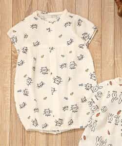 ★SALE★ねこ・うさぎガーゼ2WAYオール