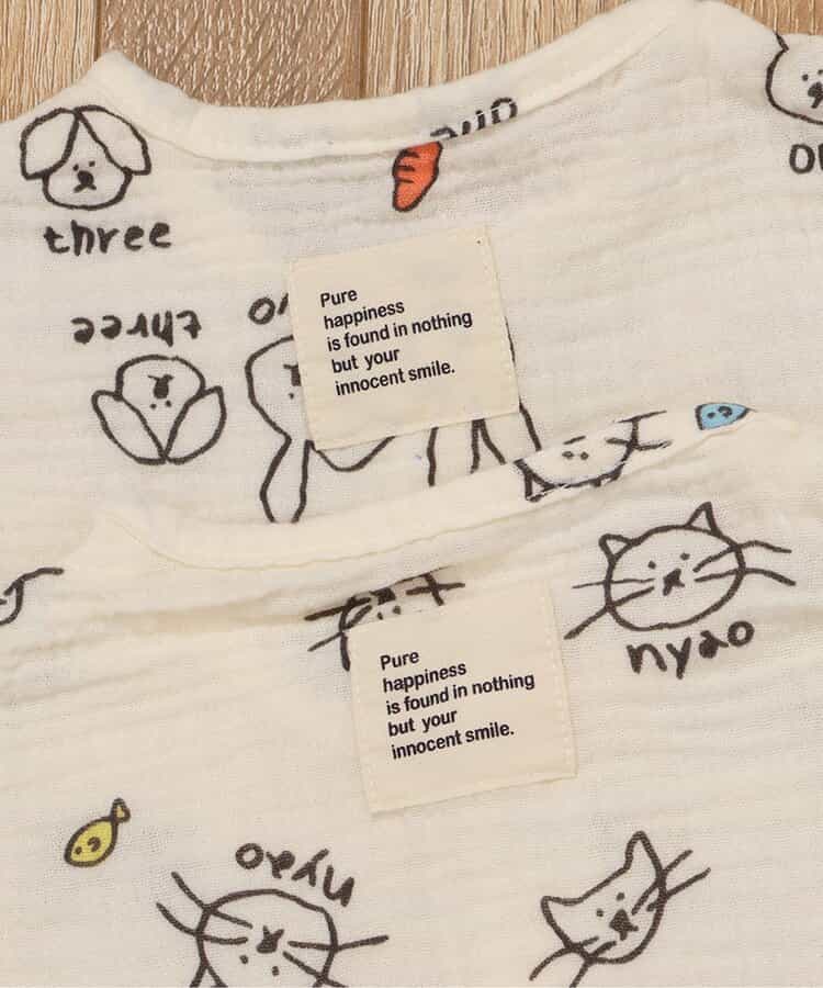 ★SALE★ねこ・うさぎガーゼ2WAYオール_714509