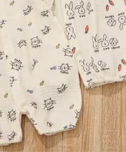 ★SALE★ねこ・うさぎガーゼ2WAYオール_714510