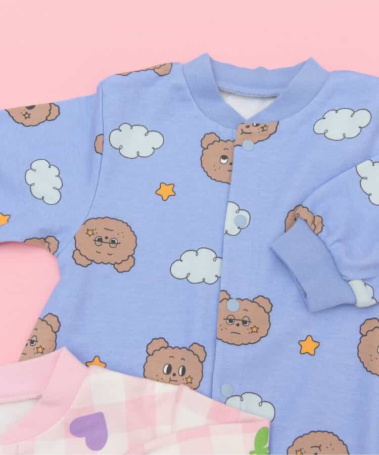 ★SALE★Bpop POP総柄スムースカバーオール
