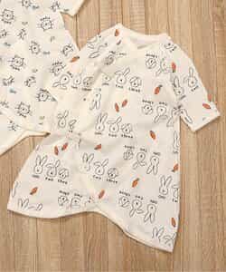 ★SALE★ねこ・うさぎガーゼコンビ肌着