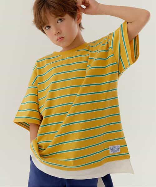 WEB限定  KUDOZ.B レイヤード先染めボーダーTシャツ(ジュニア対応)