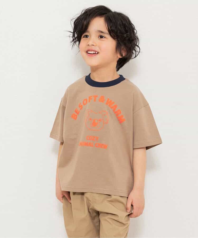 WEB限定  リンガー配色アニマルカレッジTシャツ