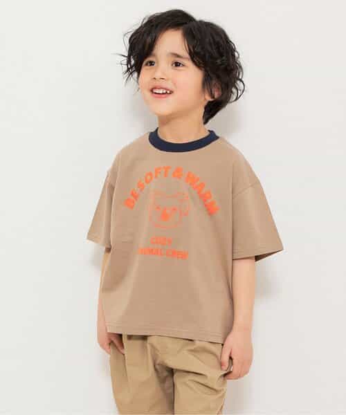 WEB限定  リンガー配色アニマルカレッジTシャツ