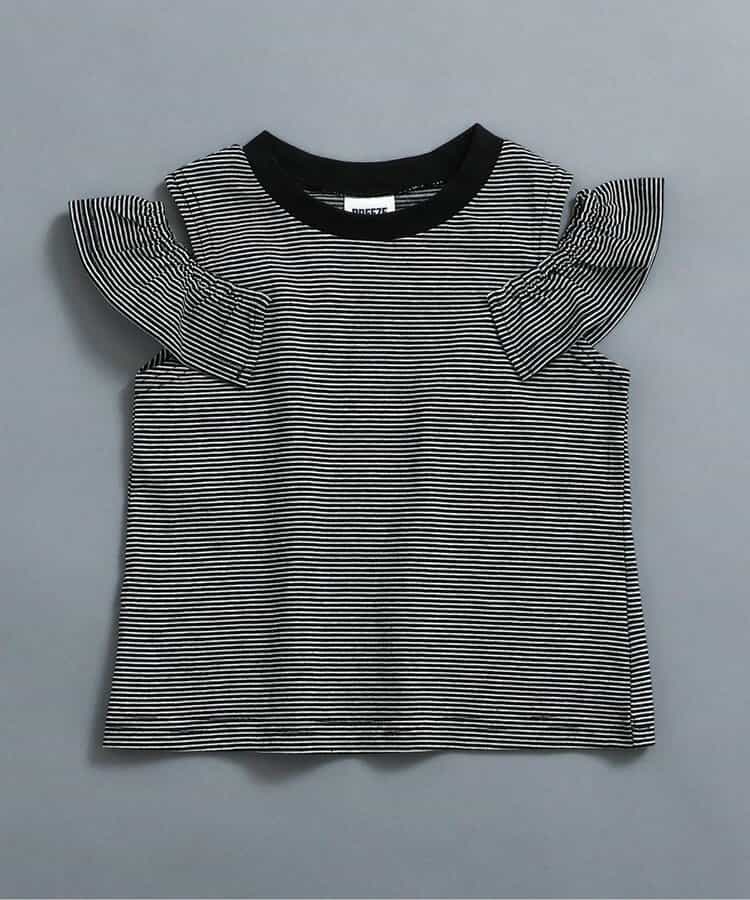 WEB限定   オープンショルダーフリルTシャツ
