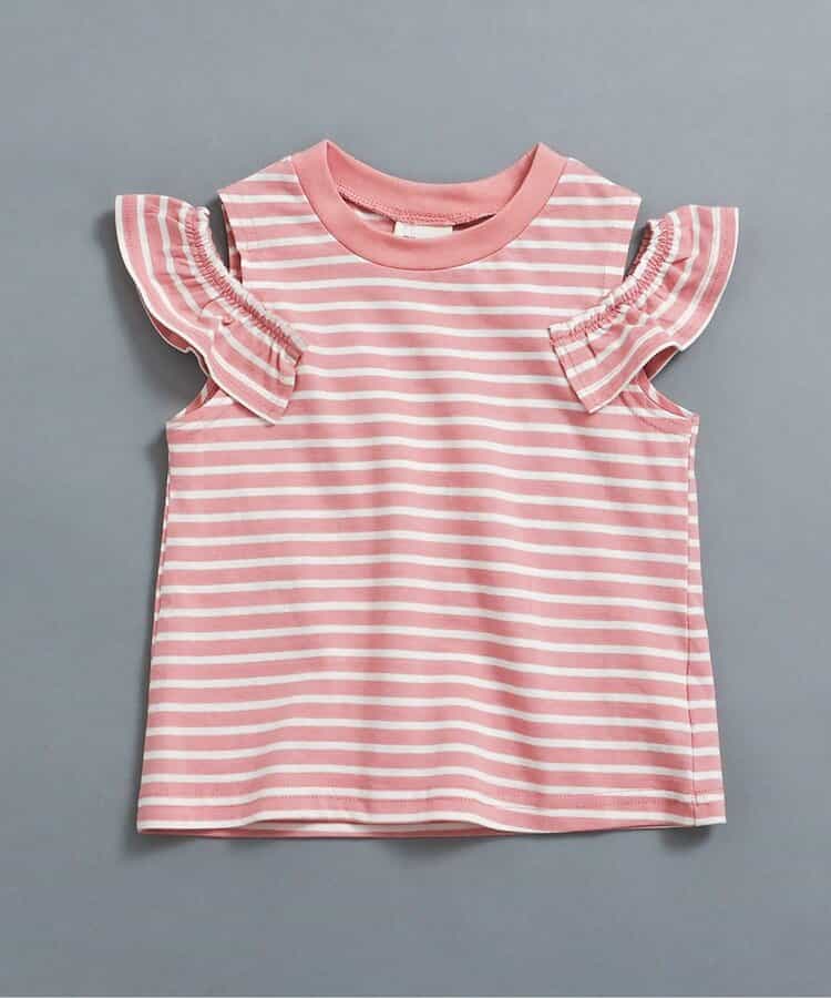 WEB限定   オープンショルダーフリルTシャツ