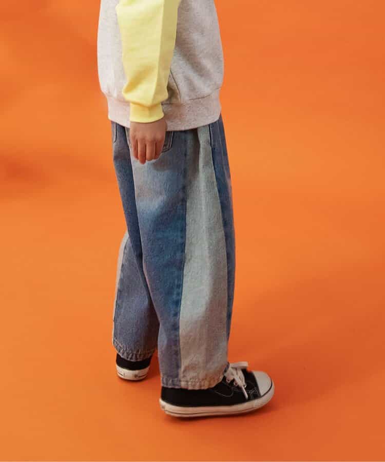 ★SALE★サイドラインワイドデニムパンツ  10分丈