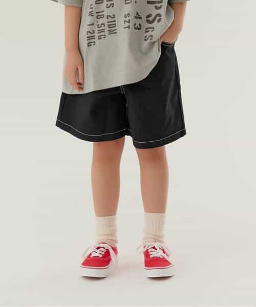 WEB限定  KUDOZ.B ステッチ配色ハーフパンツ(ジュニア対応)
