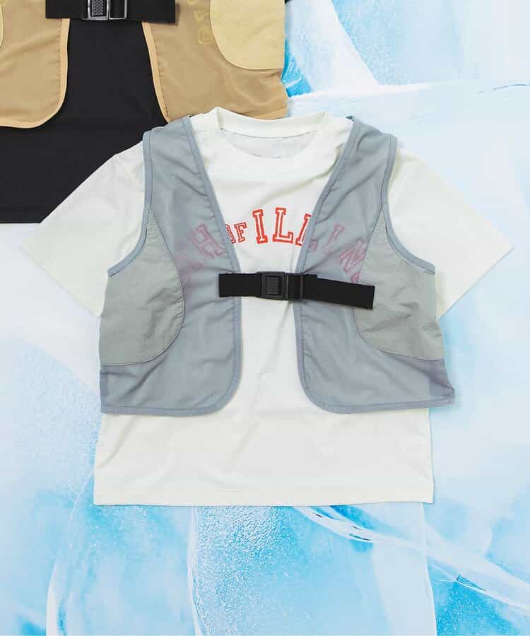 【UVカット/接触冷感】サマーエール 冷っほーい！保冷剤ベスト付きTシャツ
