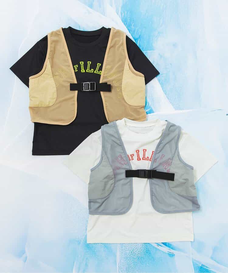 【UVカット/接触冷感】サマーエール 冷っほーい！保冷剤ベスト付きTシャツ_893505