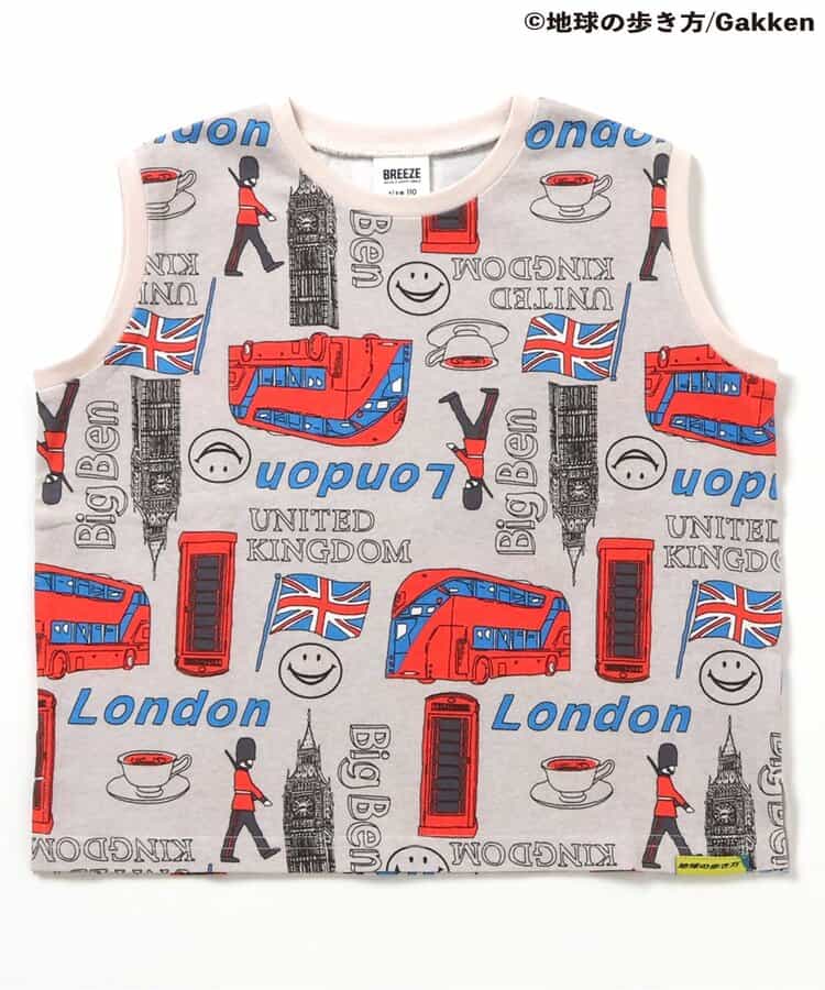 ★アウトレットセール★【地球の歩き方コラボ】あこがれ3都市ノースリ総柄Tシャツ_552105
