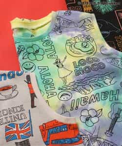 ★アウトレットセール★【地球の歩き方コラボ】あこがれ3都市ノースリ総柄Tシャツ_552108